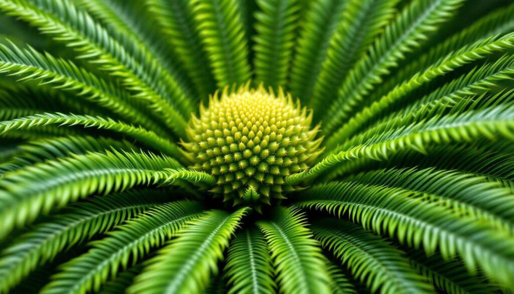 Quando la cycas fa la palla centrale ci sono nuove foglie in arrivo da accompagnare nella fase di crescita