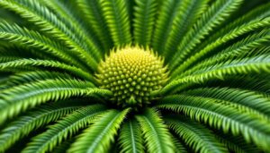 Quando la cycas fa la palla centrale ci sono nuove foglie in arrivo da accompagnare nella fase di crescita