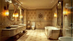 Le piastrelle disegnate da Valentino negli anni '70 sono il ricordo del bagno che cercava la griffe